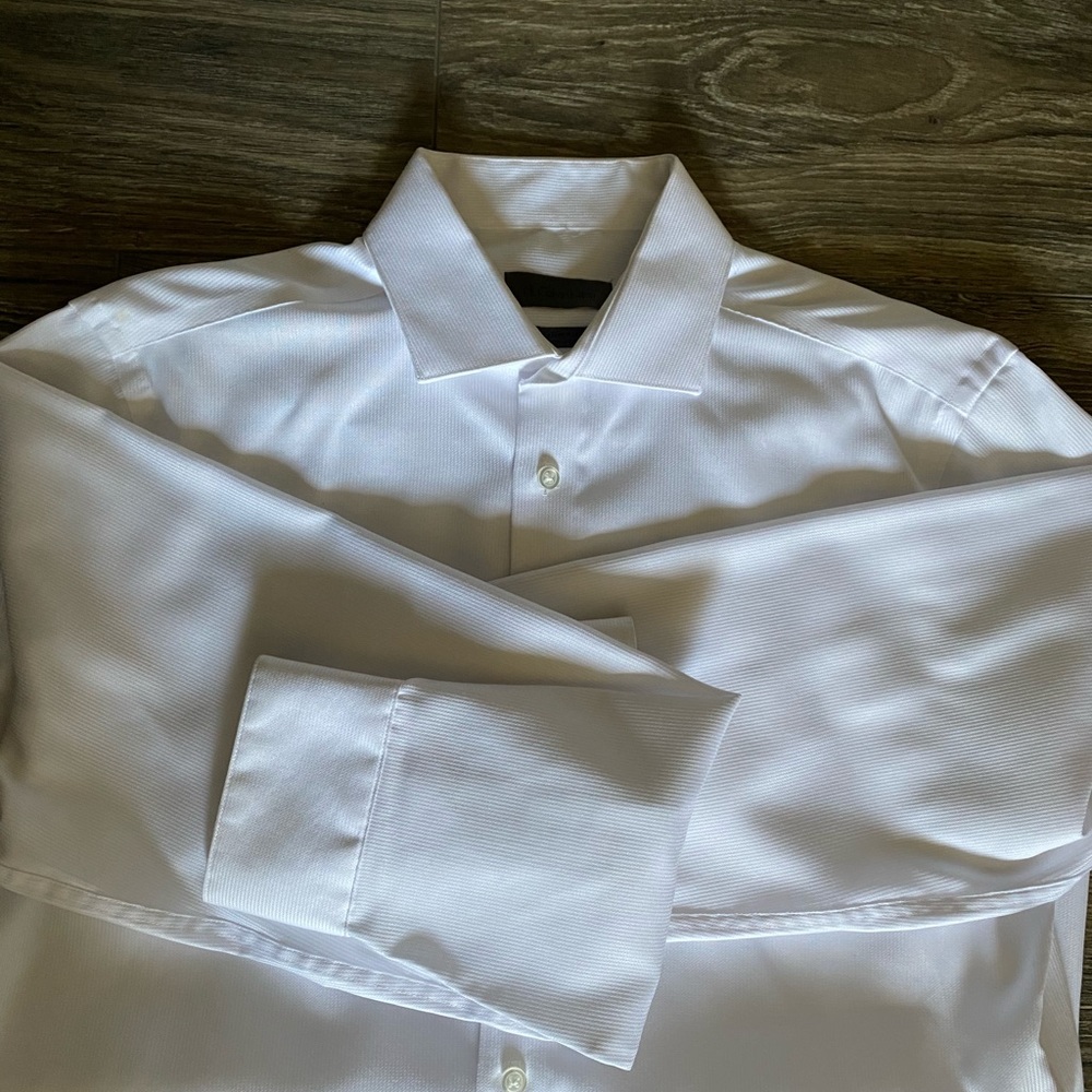 Mens White Suit Shirt-Slim Fit